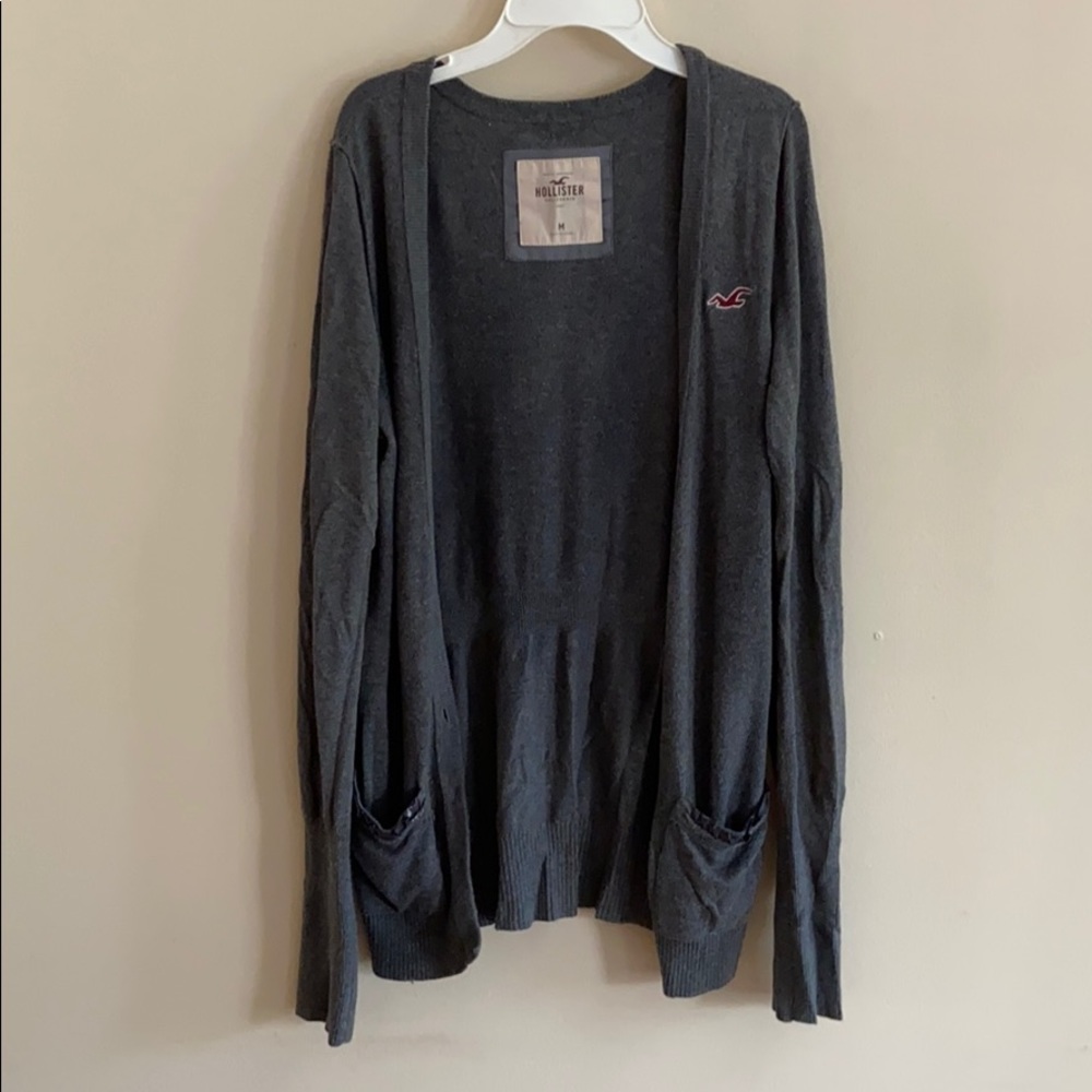 Grey hollister cardigan